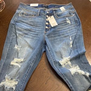 Judy Blue High Waisted Skinny Button Fly Jeans Size 14
